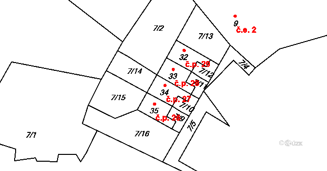 Sovolusky 28, Bochov na parcele st. 33 v KÚ Sovolusky u Bochova, Katastrální mapa