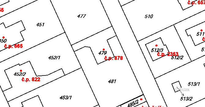 Chodov 878, Praha na parcele st. 479 v KÚ Chodov, Katastrální mapa