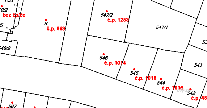 Vršovice 1014, Praha na parcele st. 546 v KÚ Vršovice, Katastrální mapa