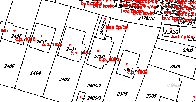 České Budějovice 5 1083, České Budějovice na parcele st. 2399 v KÚ České Budějovice 5, Katastrální mapa