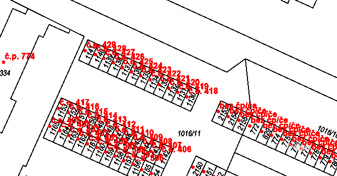 Úšovice 420, Mariánské Lázně na parcele st. 1132 v KÚ Úšovice, Katastrální mapa