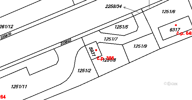 Beroun-Město 386, Beroun na parcele st. 5931 v KÚ Beroun, Katastrální mapa