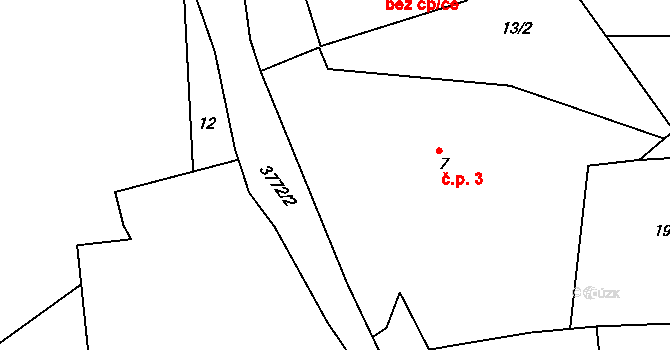 Krusičany 3, Týnec nad Sázavou na parcele st. 7 v KÚ Krusičany, Katastrální mapa