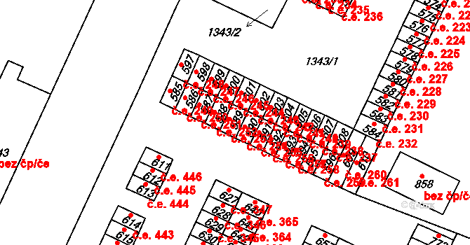 Háje 253, Cheb na parcele st. 589 v KÚ Háje u Chebu, Katastrální mapa