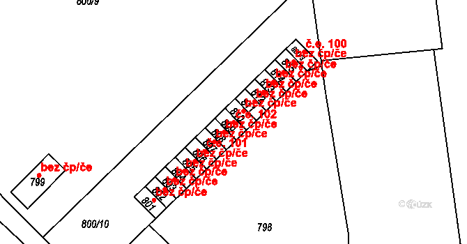Pohořelice 102 na parcele st. 809 v KÚ Pohořelice nad Jihlavou, Katastrální mapa