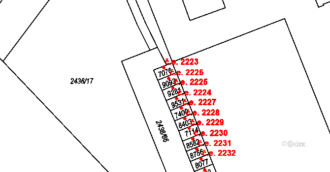 Hodonín 2226 na parcele st. 9093 v KÚ Hodonín, Katastrální mapa