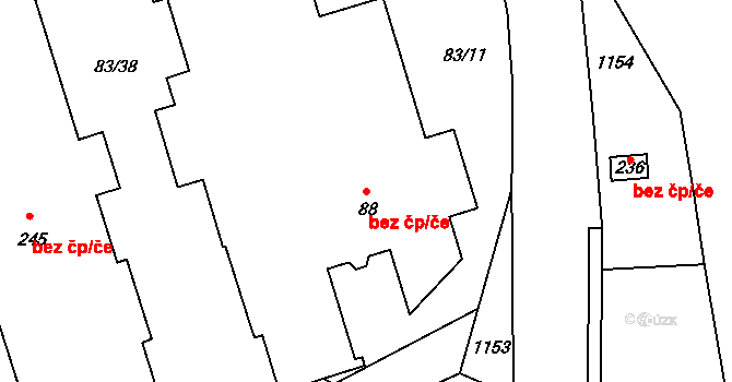 Oslov 39972801 na parcele st. 88 v KÚ Oslov, Katastrální mapa