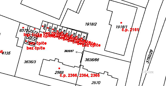 Břeclav 40778801 na parcele st. 2574 v KÚ Břeclav, Katastrální mapa