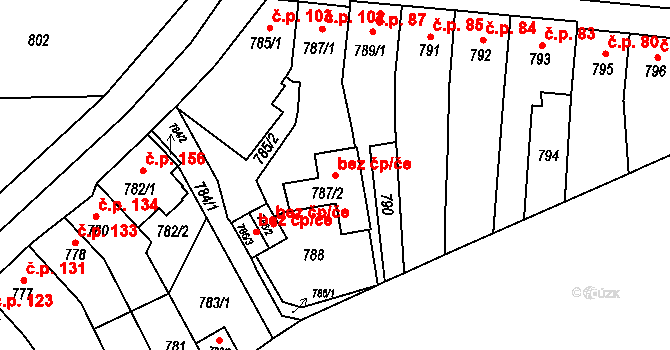 Klášterec nad Ohří 42433801 na parcele st. 787/2 v KÚ Miřetice u Klášterce nad Ohří, Katastrální mapa
