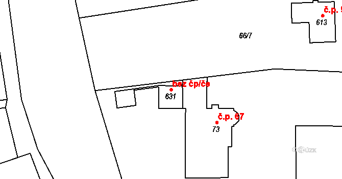 Nižbor 43315801 na parcele st. 631 v KÚ Žloukovice, Katastrální mapa