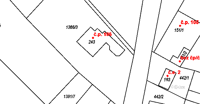 Kožlí 44565801 na parcele st. 243 v KÚ Kožlí, Katastrální mapa