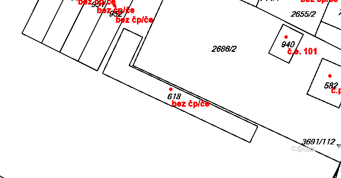 Žirovnice 835 na parcele st. 618 v KÚ Žirovnice, Katastrální mapa