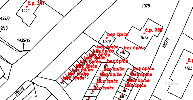 Čerčany 45361801 na parcele st. 821 v KÚ Čerčany, Katastrální mapa