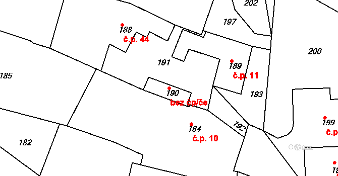 Zlín 47855801 na parcele st. 190 v KÚ Klečůvka, Katastrální mapa