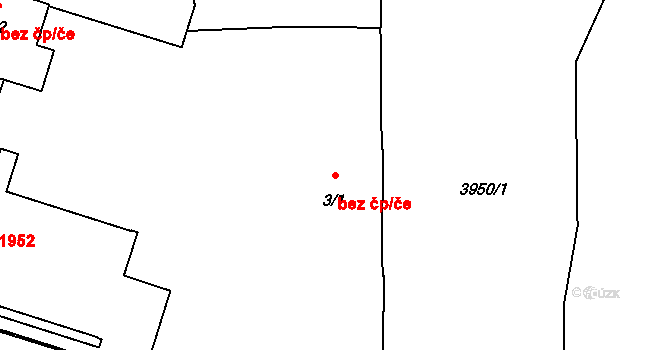 České Budějovice 48129801 na parcele st. 3/1 v KÚ České Budějovice 7, Katastrální mapa