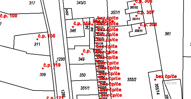 Neveklov 48578801 na parcele st. 357/7 v KÚ Neveklov, Katastrální mapa