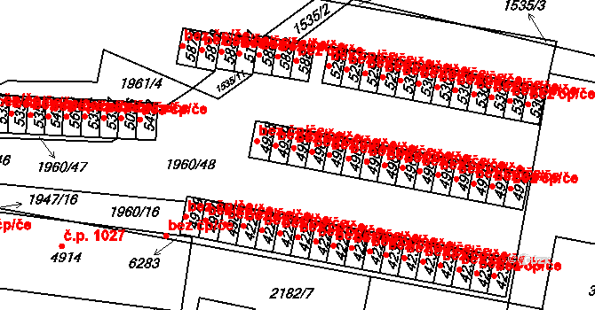 Třebíč 50159801 na parcele st. 4960 v KÚ Třebíč, Katastrální mapa
