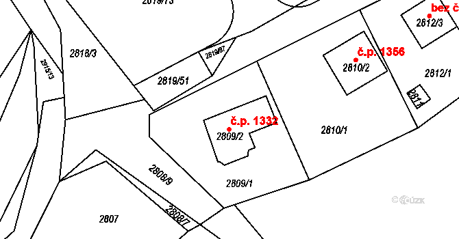 Černošice 1332 na parcele st. 2809/2 v KÚ Černošice, Katastrální mapa