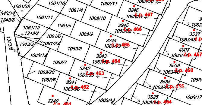 Plešivec 464, Český Krumlov na parcele st. 3243 v KÚ Český Krumlov, Katastrální mapa