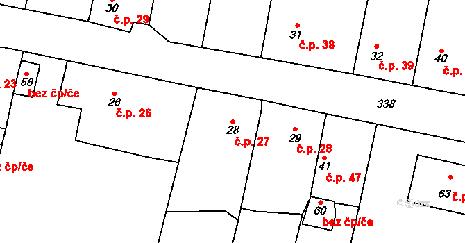 Selibice 27, Staňkovice na parcele st. 28 v KÚ Selibice, Katastrální mapa