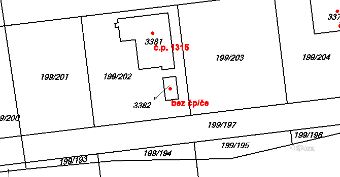 Sezimovo Ústí 92405801 na parcele st. 3382 v KÚ Sezimovo Ústí, Katastrální mapa