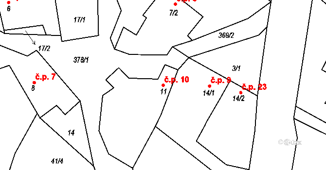 Radostovice 10, Světlá nad Sázavou na parcele st. 11 v KÚ Radostovice u Lipničky, Katastrální mapa