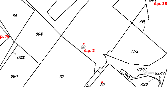 Babice 2, Okrouhlice na parcele st. 23 v KÚ Babice u Okrouhlice, Katastrální mapa