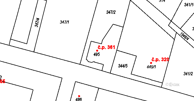 Doudleby nad Orlicí 361 na parcele st. 495 v KÚ Doudleby nad Orlicí, Katastrální mapa