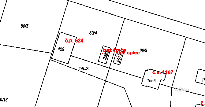Hradištko 98643801 na parcele st. 2992 v KÚ Hradištko pod Medníkem, Katastrální mapa