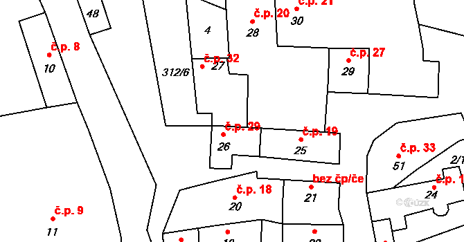 Drnov 29, Žižice na parcele st. 26 v KÚ Drnov, Katastrální mapa