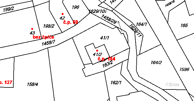 Staré Heřminovy 154 na parcele st. 41/2 v KÚ Staré Heřminovy, Katastrální mapa