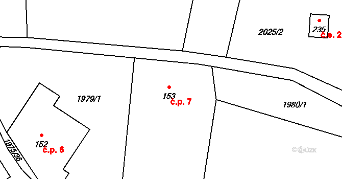 Kochnov 7, Olbramovice na parcele st. 153 v KÚ Olbramovice u Votic, Katastrální mapa