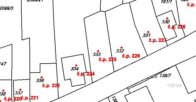 Lomnice nad Popelkou 225 na parcele st. 333 v KÚ Lomnice nad Popelkou, Katastrální mapa
