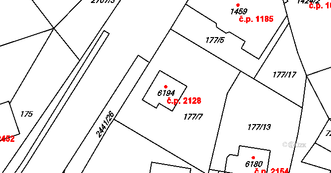 Cheb 2128 na parcele st. 6194 v KÚ Cheb, Katastrální mapa