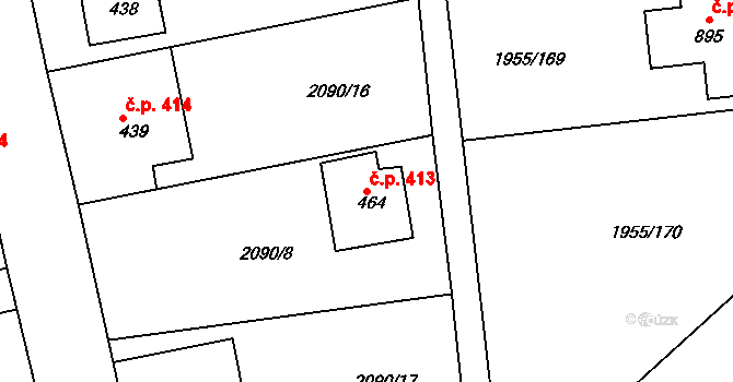 Černilov 413 na parcele st. 464 v KÚ Černilov, Katastrální mapa