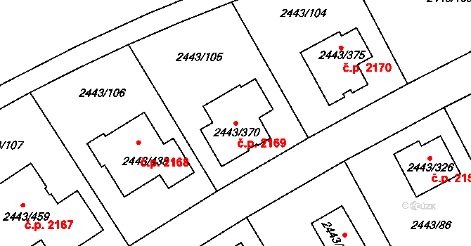 Roztoky 2169 na parcele st. 2443/370 v KÚ Roztoky u Prahy, Katastrální mapa