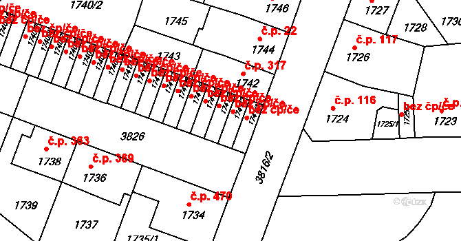 Kutná Hora 43972802 na parcele st. 1741/2 v KÚ Kutná Hora, Katastrální mapa
