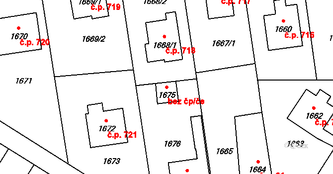 Bludov 44863802 na parcele st. 1675 v KÚ Bludov, Katastrální mapa
