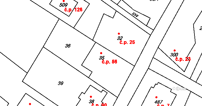 Skrochovice 56, Brumovice na parcele st. 35 v KÚ Skrochovice, Katastrální mapa