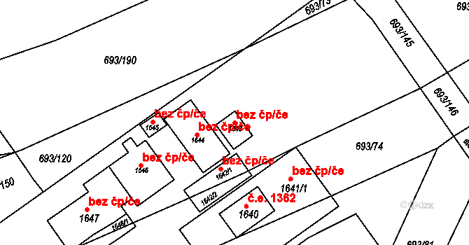 Ivančice 46020802 na parcele st. 1643 v KÚ Ivančice, Katastrální mapa