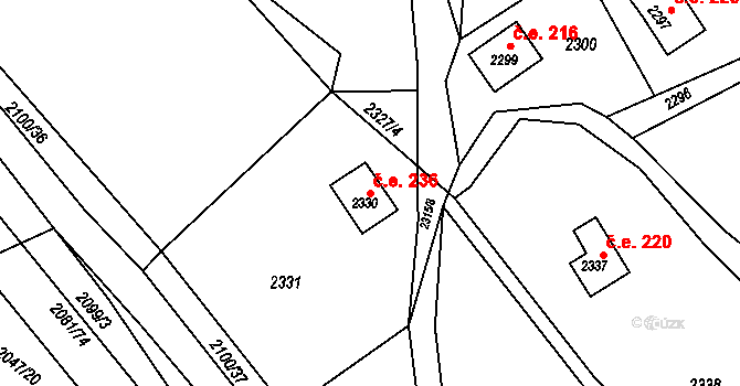 Buchlovice 236 na parcele st. 2330 v KÚ Buchlovice, Katastrální mapa