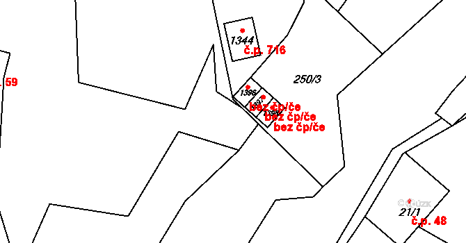 Valašská Bystřice 48323802 na parcele st. 1396 v KÚ Valašská Bystřice, Katastrální mapa