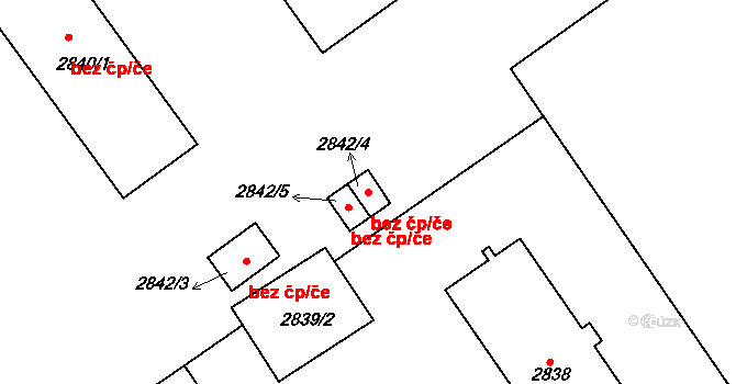 Bystřice nad Pernštejnem 49110802 na parcele st. 2842/4 v KÚ Bystřice nad Pernštejnem, Katastrální mapa