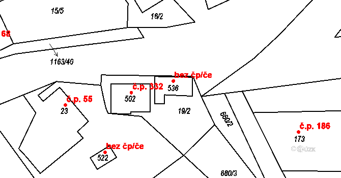 Chvalčov 84264802 na parcele st. 536 v KÚ Chvalčov, Katastrální mapa