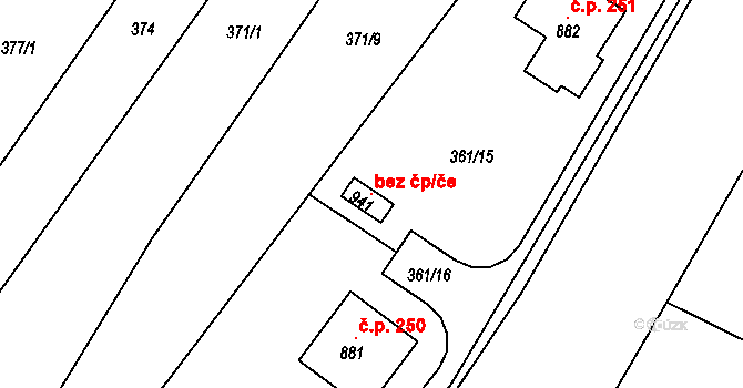 Hrusice 104012803 na parcele st. 941 v KÚ Hrusice, Katastrální mapa