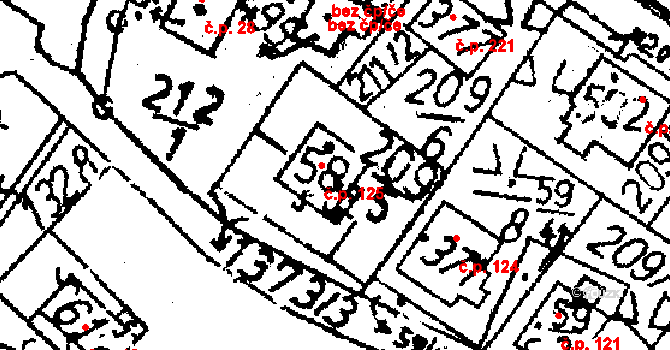 Markvartice 125, Jablonné v Podještědí na parcele st. 58 v KÚ Markvartice v Podještědí, Katastrální mapa