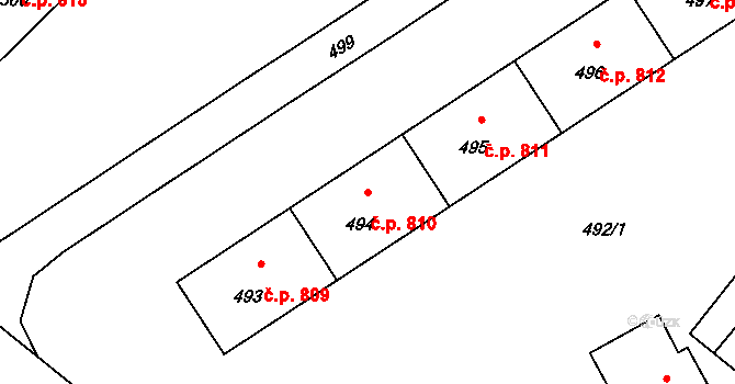 Lutyně 810, Orlová na parcele st. 494 v KÚ Horní Lutyně, Katastrální mapa