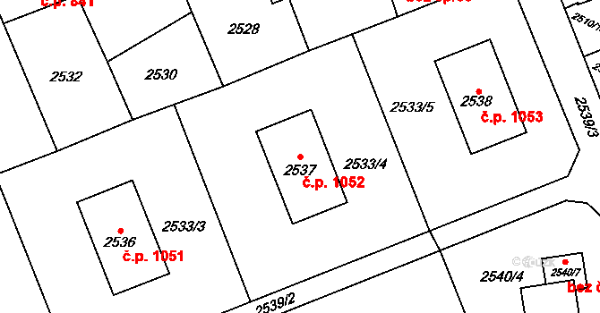 Kadaň 1052 na parcele st. 2537 v KÚ Kadaň, Katastrální mapa