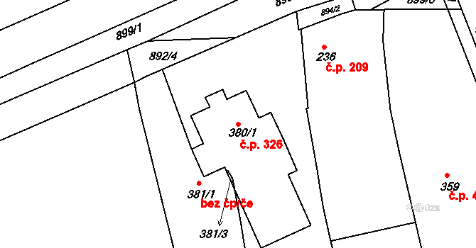 Staňkov II 326, Staňkov na parcele st. 380/1 v KÚ Staňkov-ves, Katastrální mapa