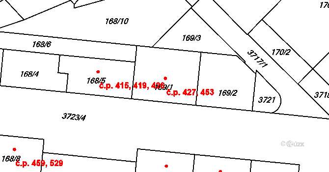 Libeň 427,453, Praha na parcele st. 169/1 v KÚ Libeň, Katastrální mapa